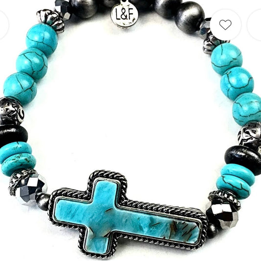Cross Stretchy Bracelet from Lost and Found