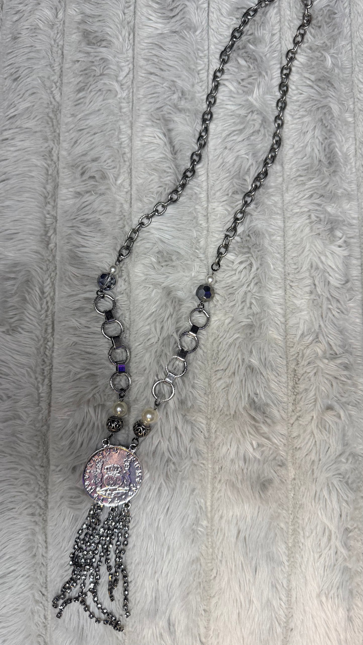 Tassle Coin Pendant Necklace