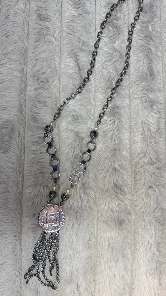 Tassle Coin Pendant Necklace