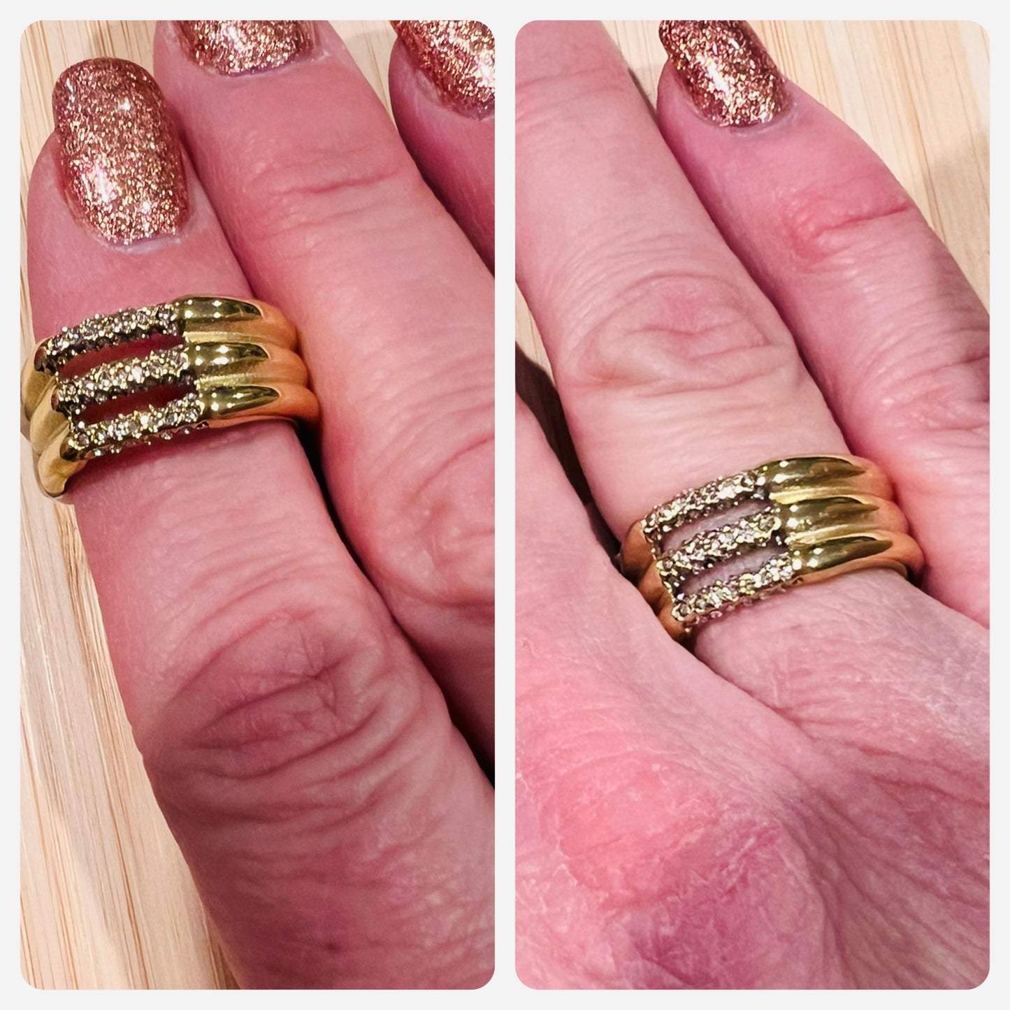 Triple Band Pave Ring