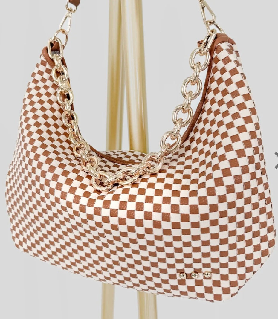Slouchy Woven Shoulder Handbag