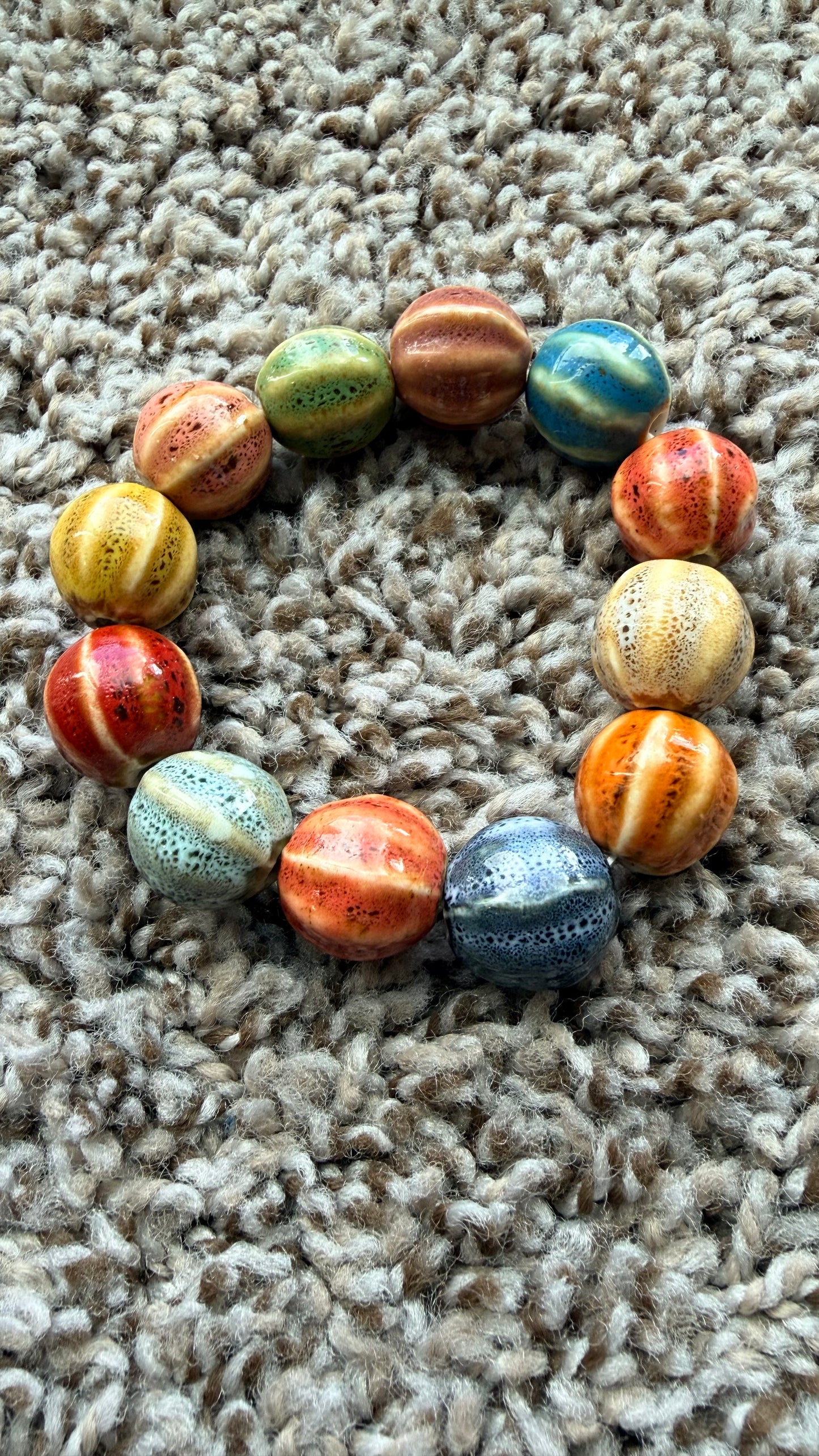 Artisan bead stretchy bracelet
