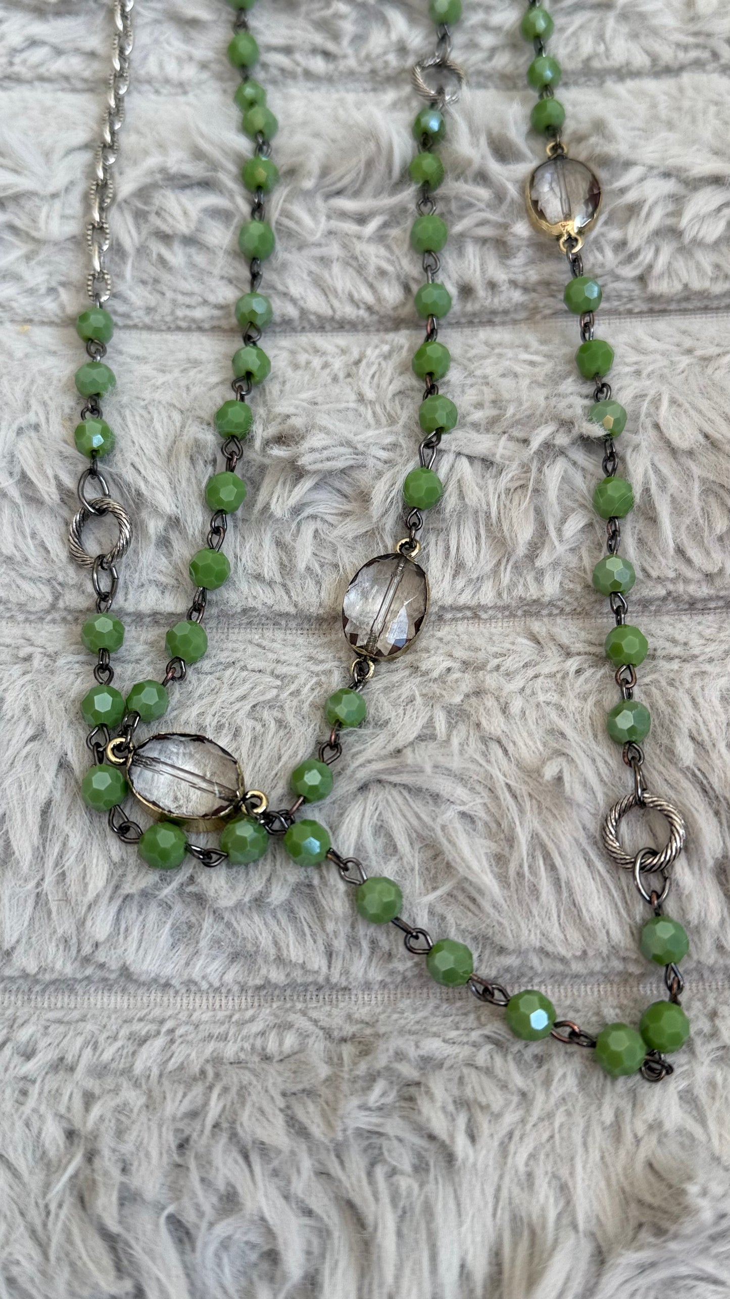Long or Layer Necklace Green
