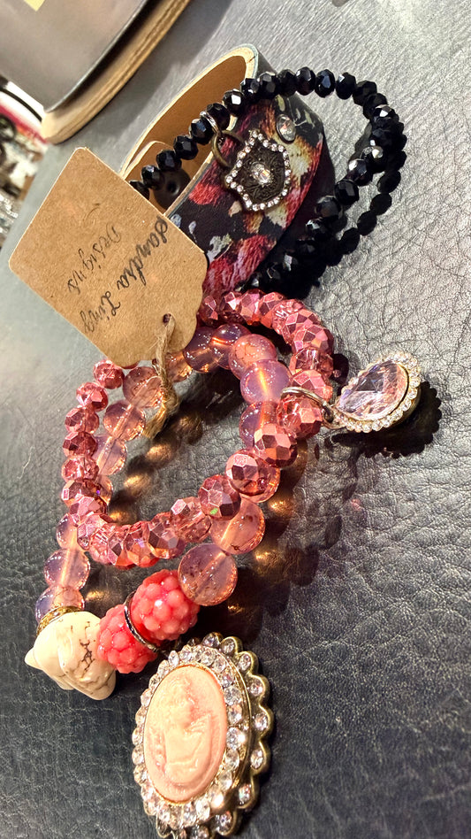 Mixed Bead with Leather Bracelet