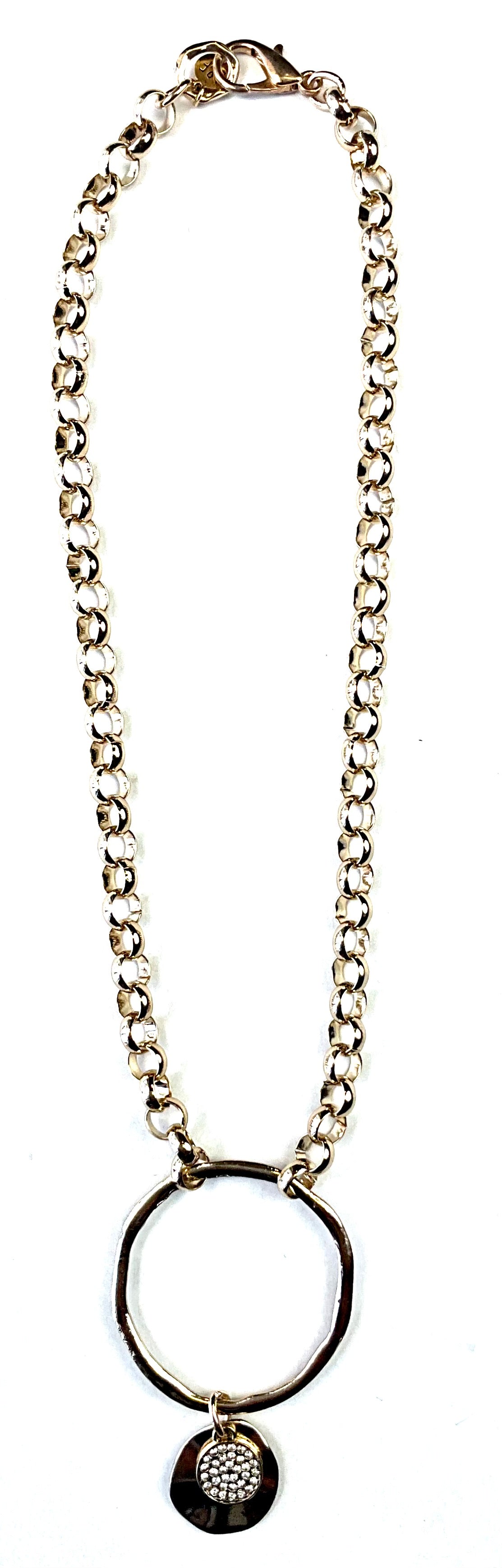 Chain with Ring and Pave Necklace by Lost and Found