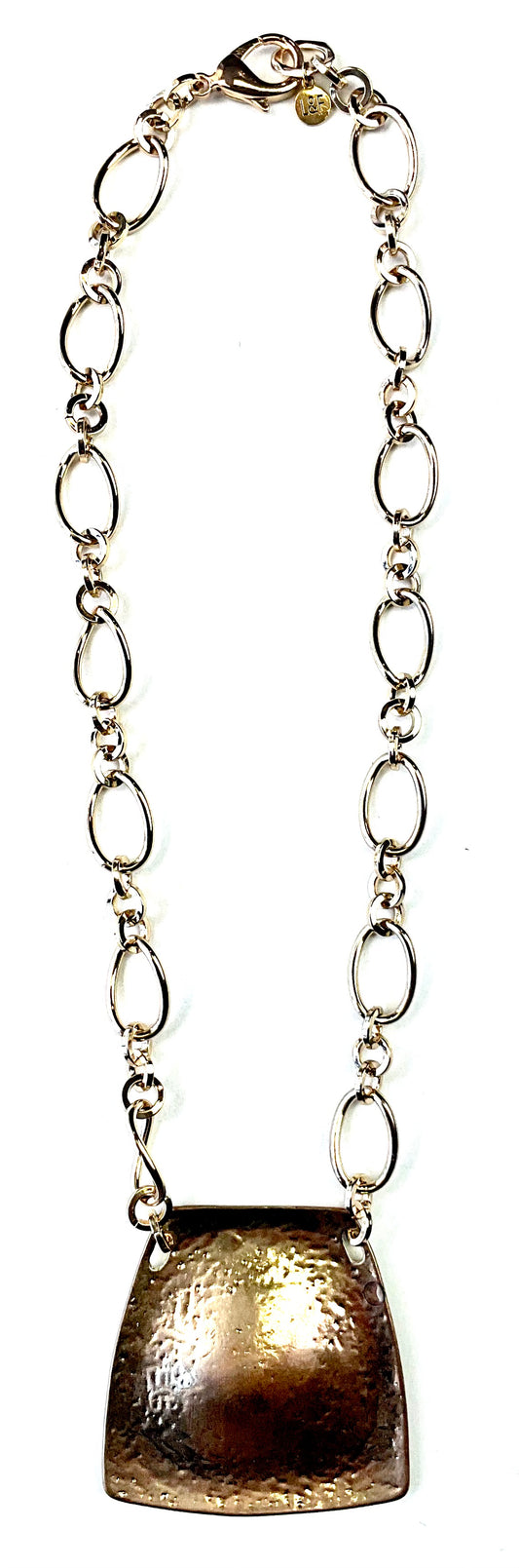 Hammered Square Pendant Necklace from Lost and Found