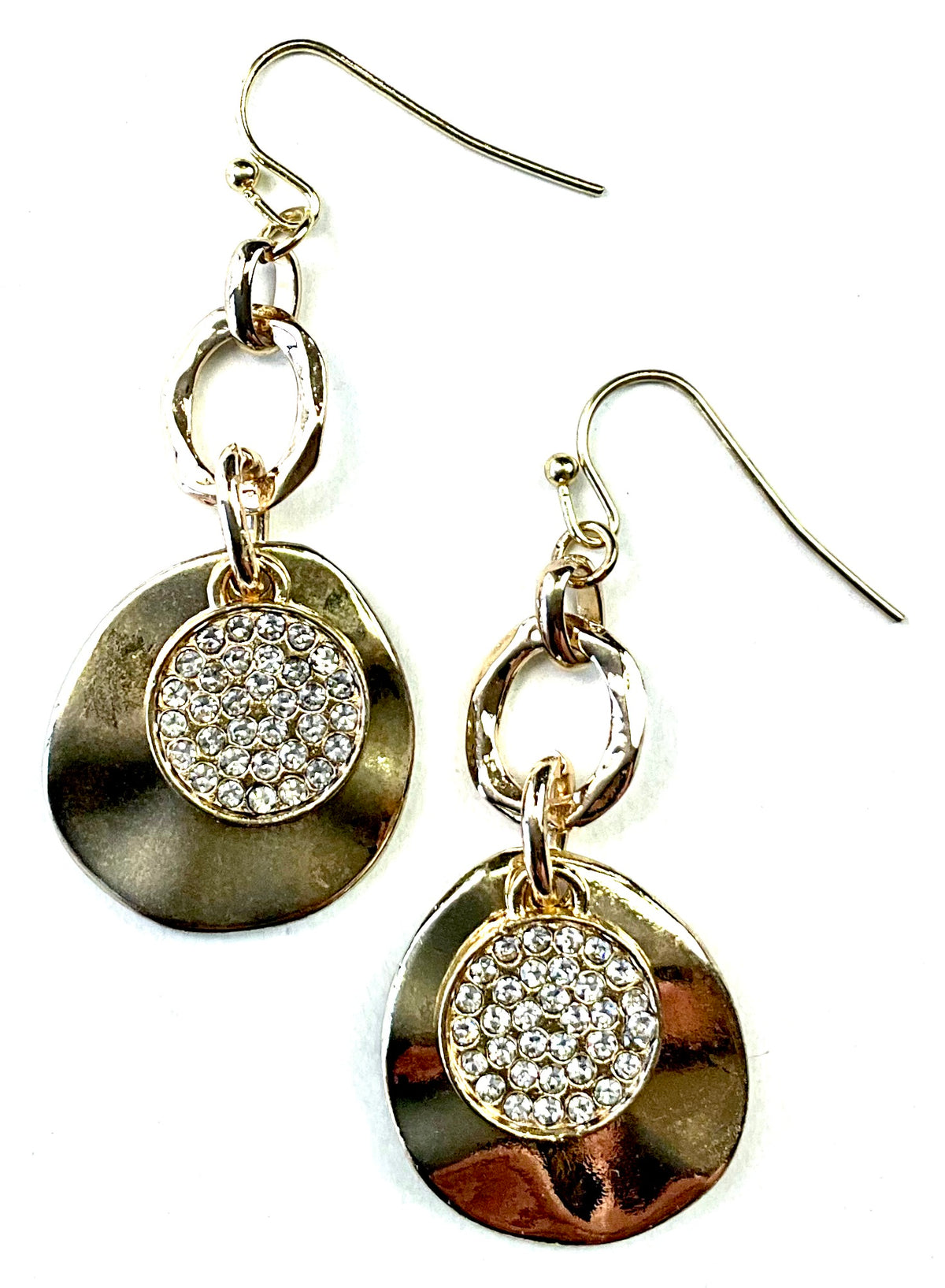 Oval and Disc Pave Drop Earrings from Lost and Found