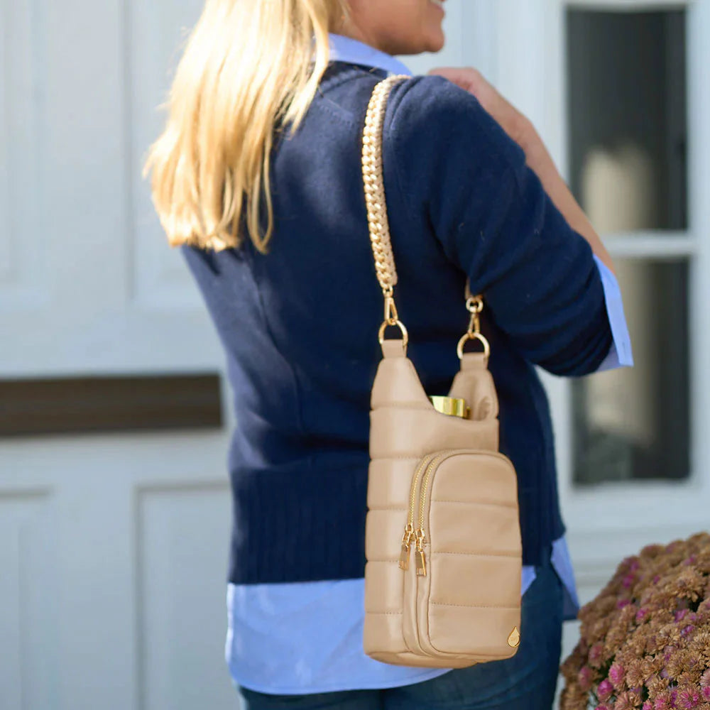 TAUPE VEGAN LEATHER HYDROBAG® WITH STRAP BUNDLE- OPRAH'S FAVORITE THINGS