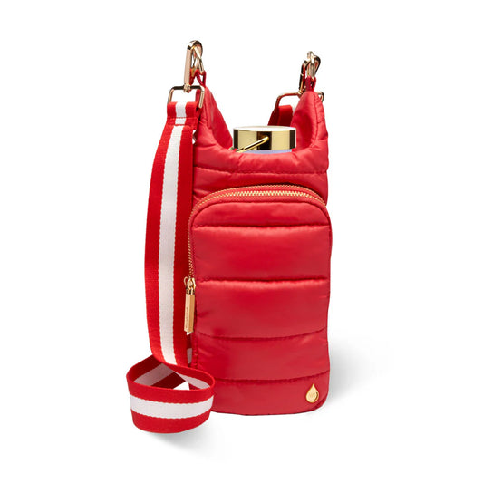 POPPY RED HYDROBAG® WITH RED & WHITE STRIPED STRAP