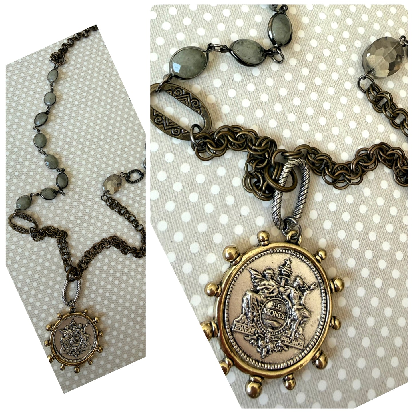 Coin Necklace with Mixed Metal Details from Lost and Found