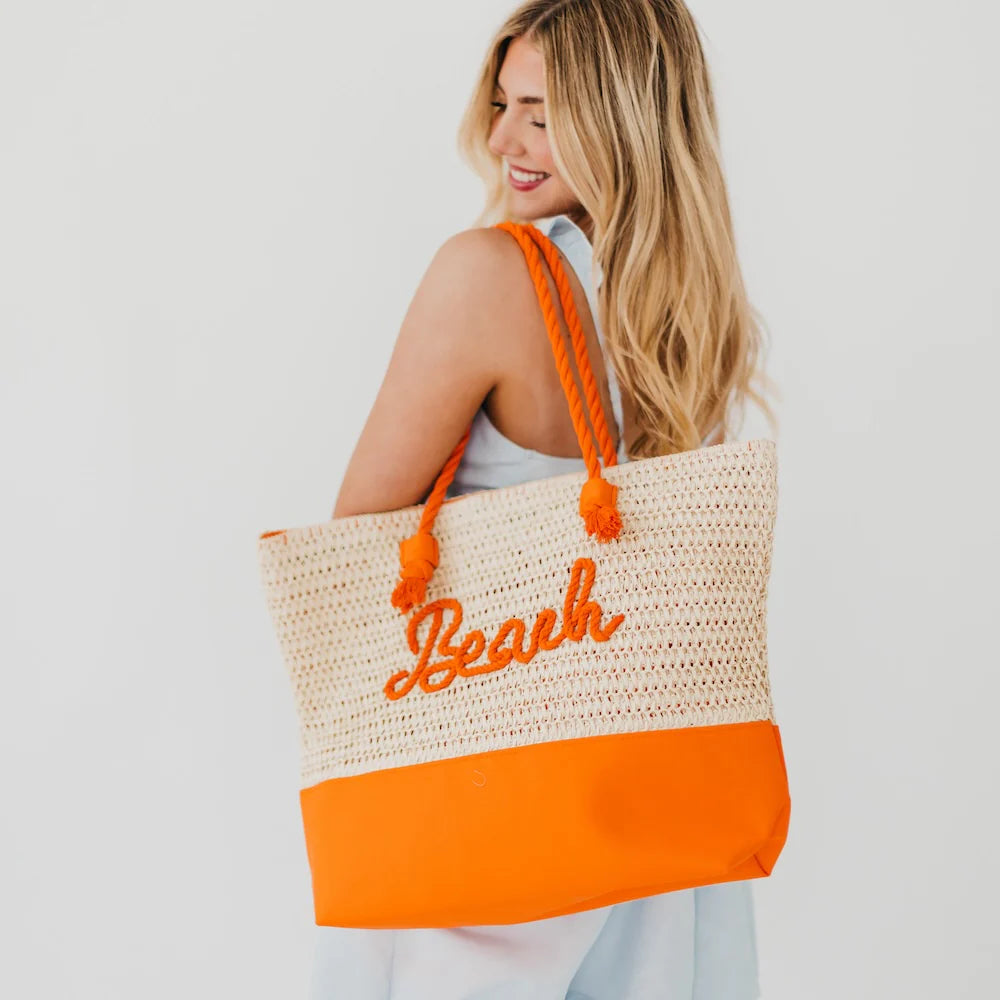 Beach Raffia Tote Bag