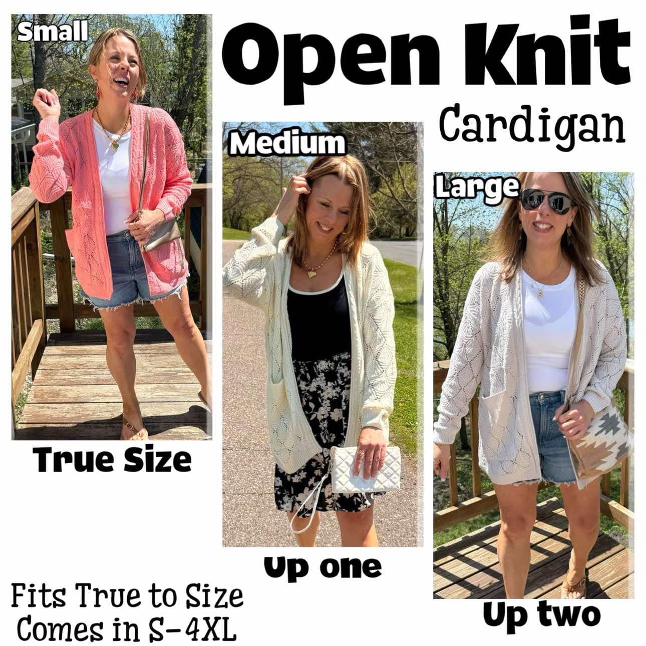 Open Knit Cardigan Sweater