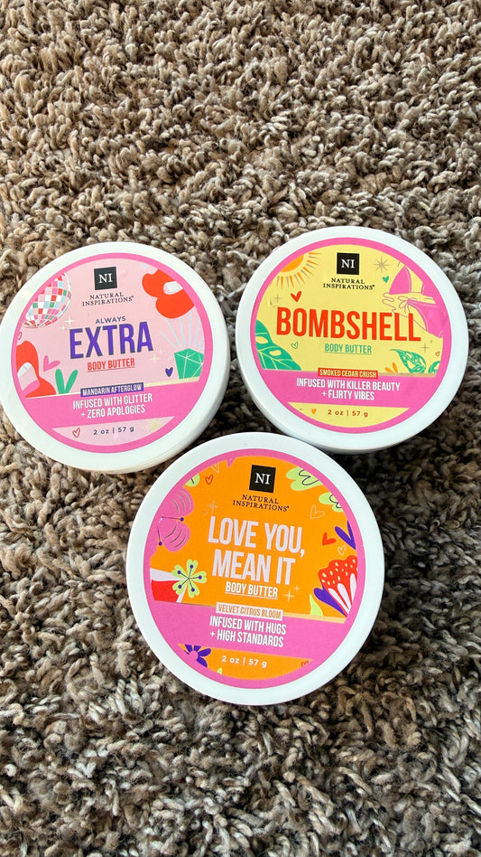 Set of 3 Mini Body Butters from Natural Inspo