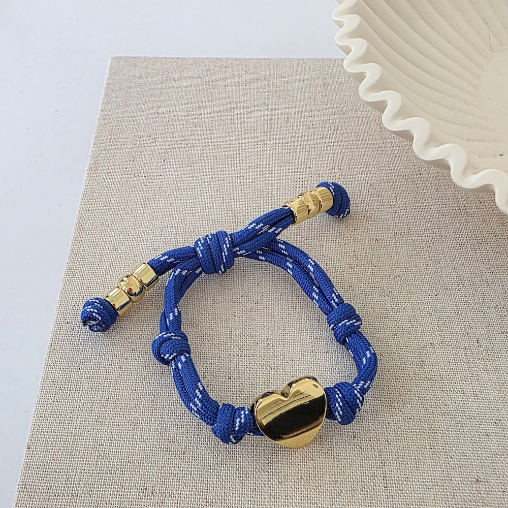 Knotty Cord Heart Bracelet