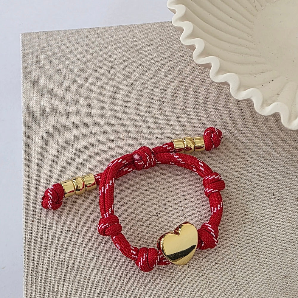 Knotty Cord Heart Bracelet
