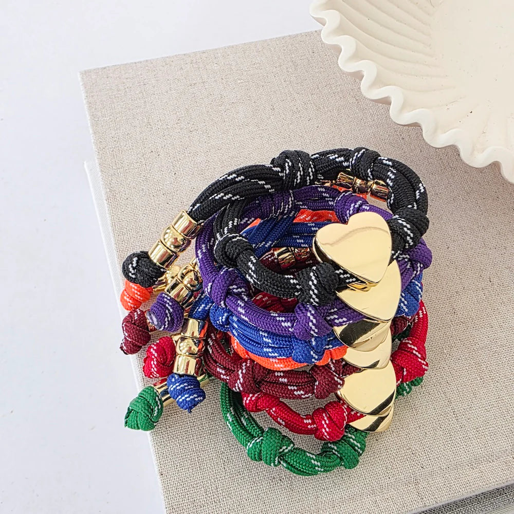 Knotty Cord Heart Bracelet