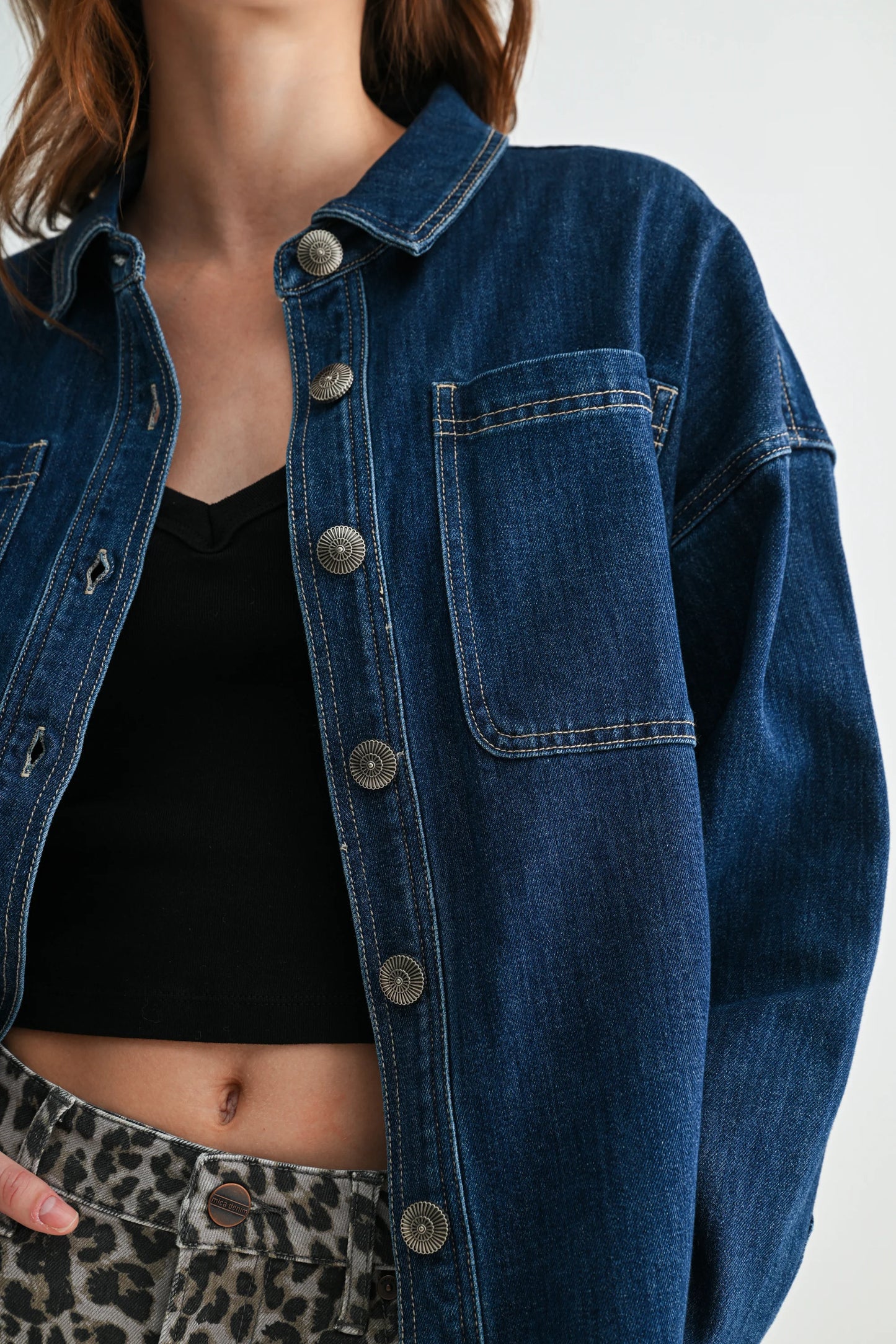 Washed Hi Low Shacket by Mica