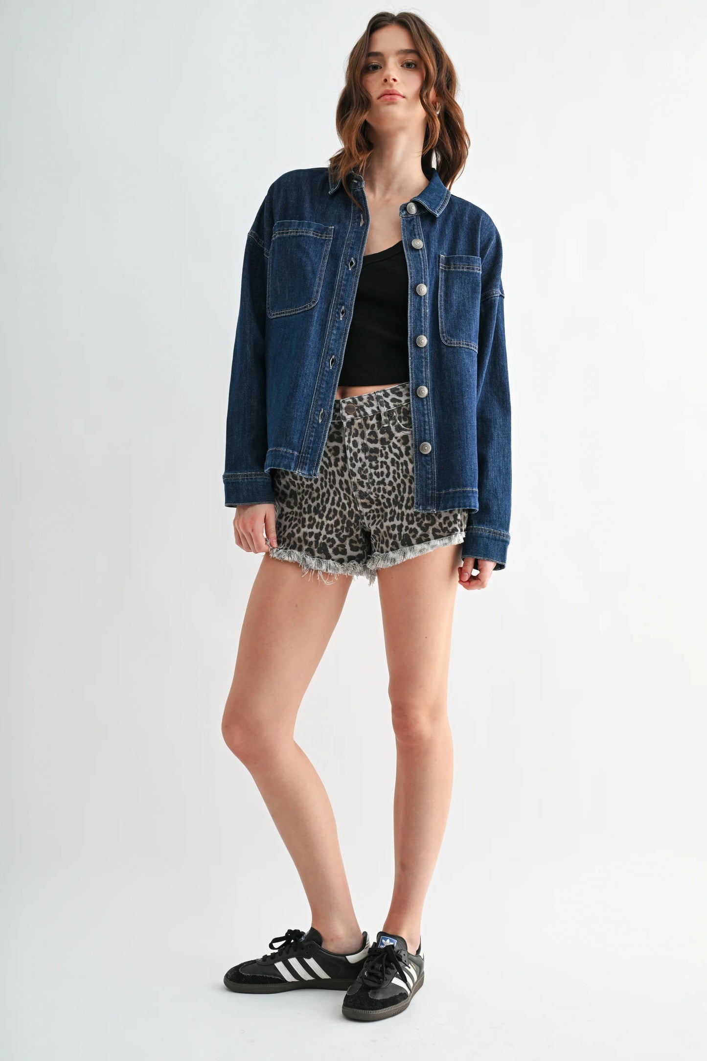 Washed Hi Low Shacket by Mica