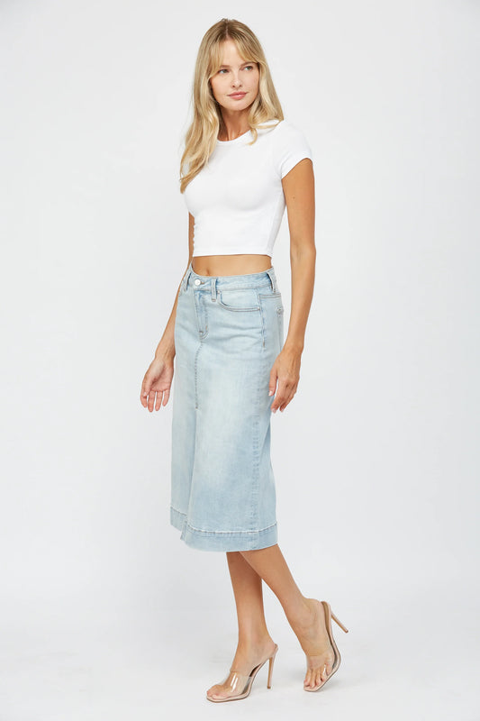 Mica Light Wash Denim Skirt