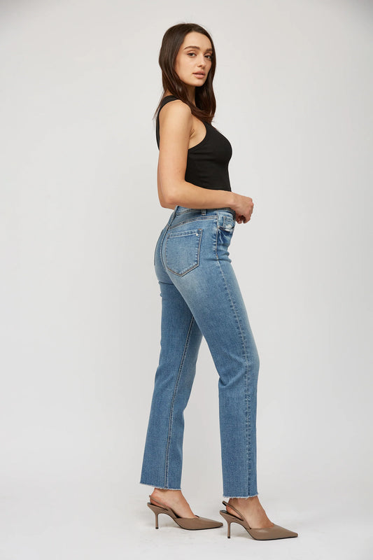 High Rise Straight Leg Denim By Mica