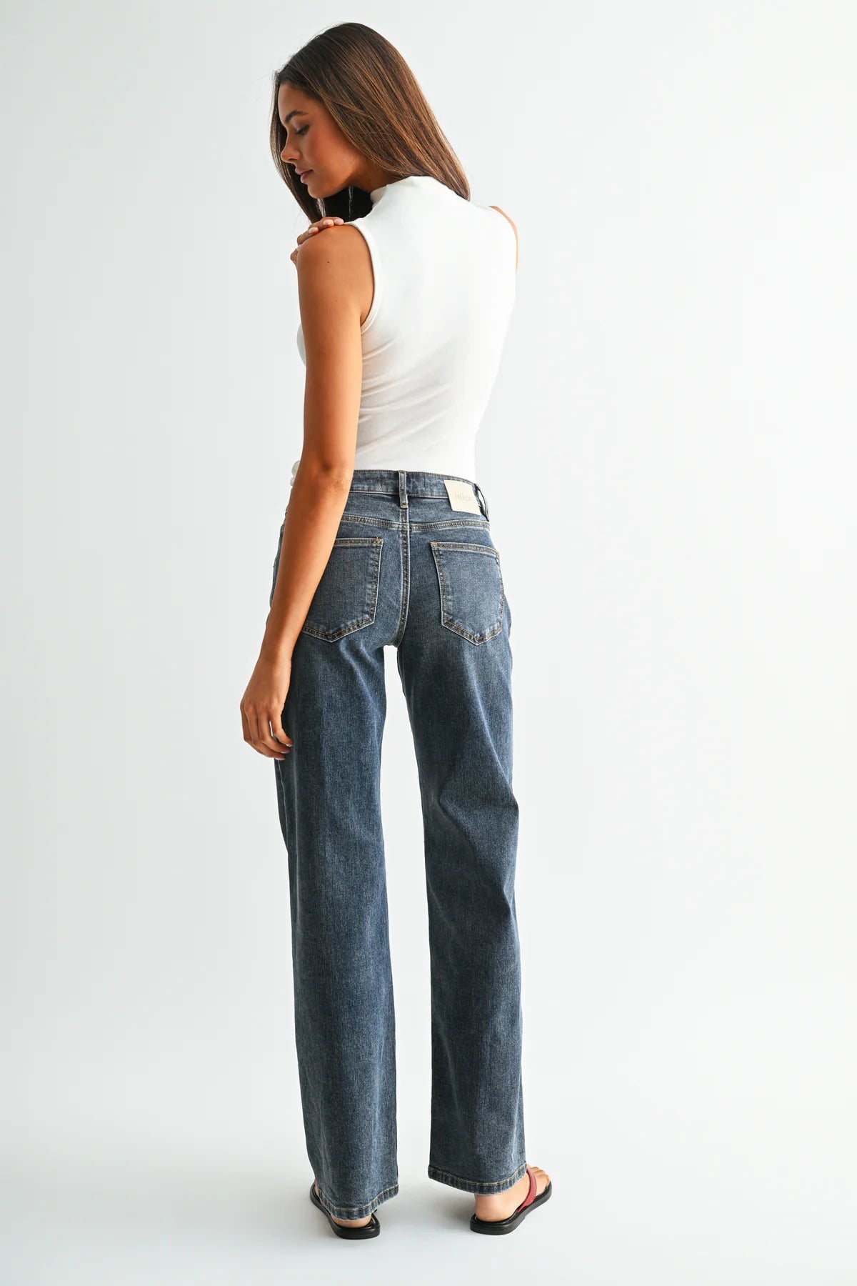 Wide Leg Dark Bunker Denim by Mica