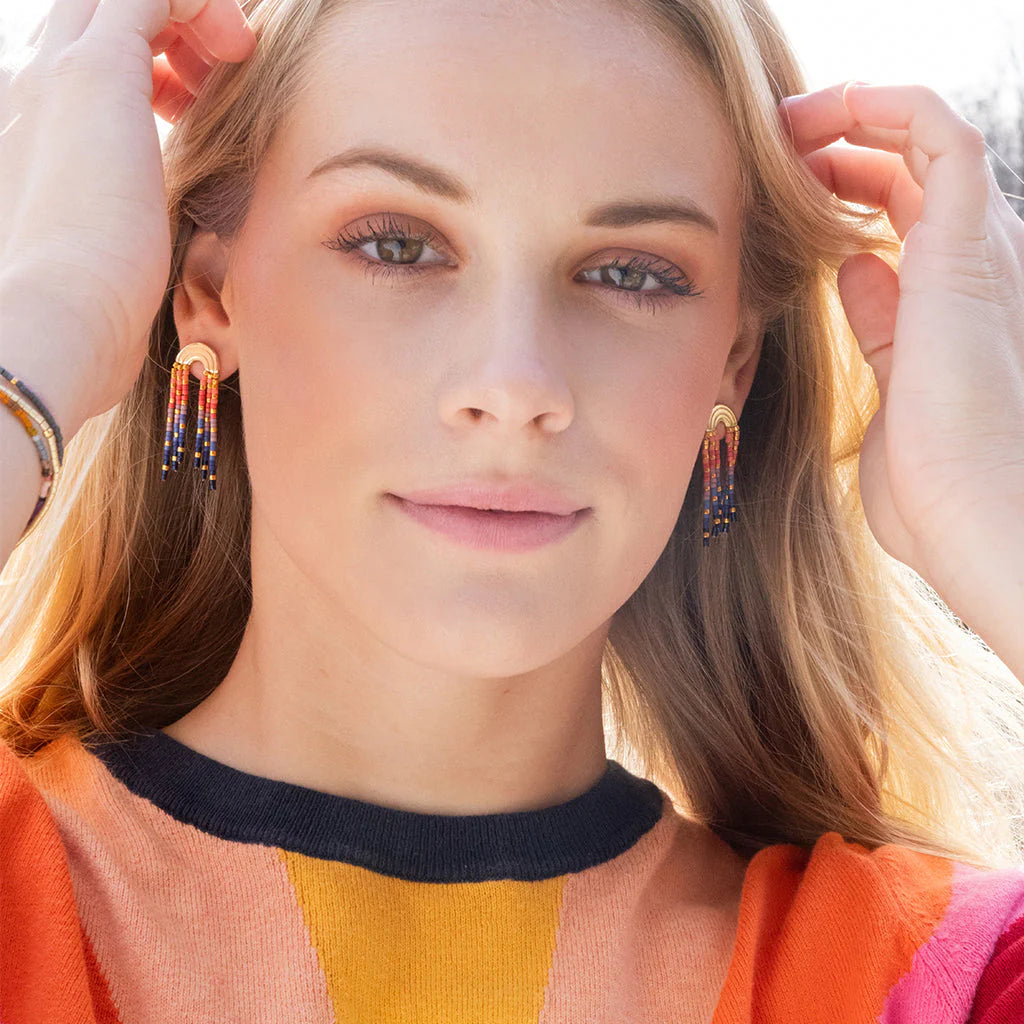 Rainbow Fringe Earrings
