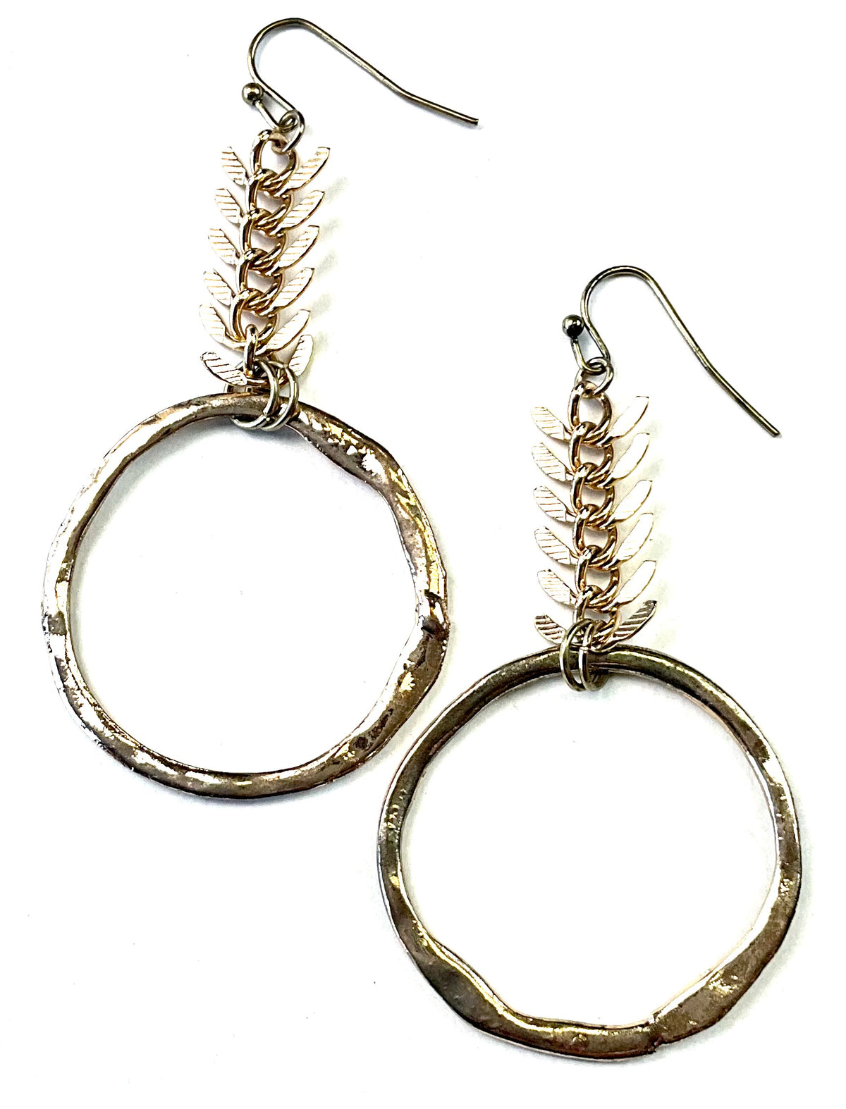 Fishbone Chain with Gold Detail Earrings from Lost and Found