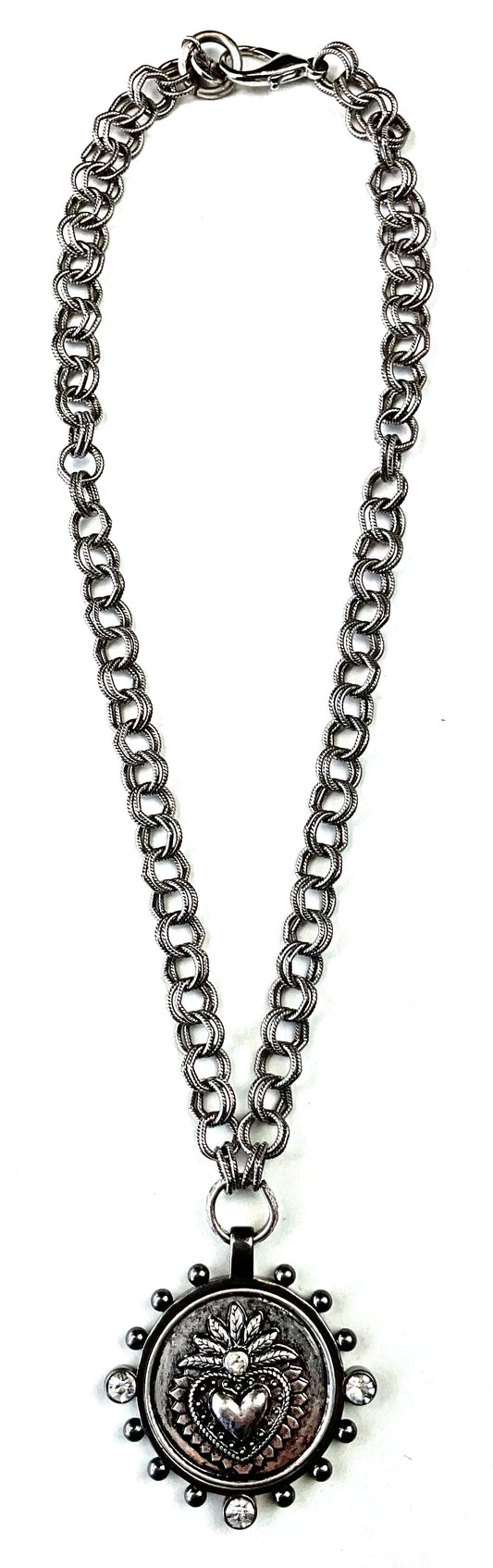 Harvest Heart Coin on Silver Chain Necklace
