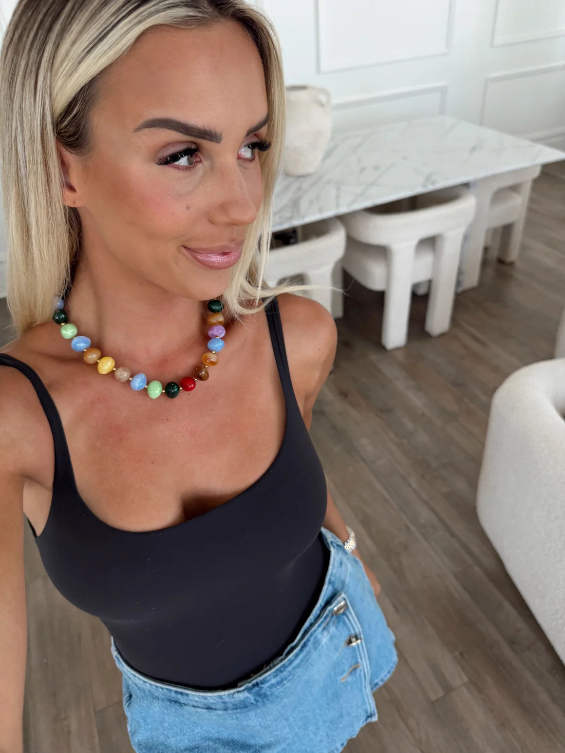 Jena Multi Colorful Bead Necklace by ChanSutt
