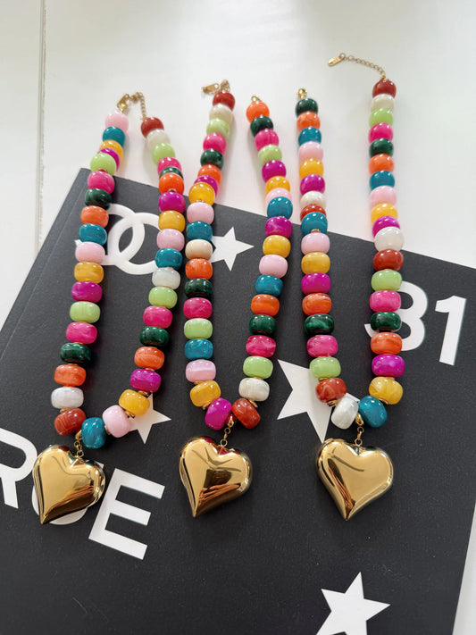 Colorful Heart Necklace by ChanSutt