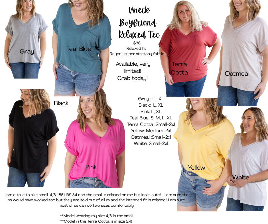 Vneck Boyfriend Relaxed Tee