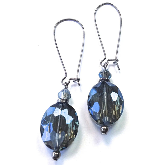 Blue Crystal Stone Drop Earrings Lost and Found