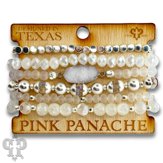 Bracelet Stack with Druzy Stone Details