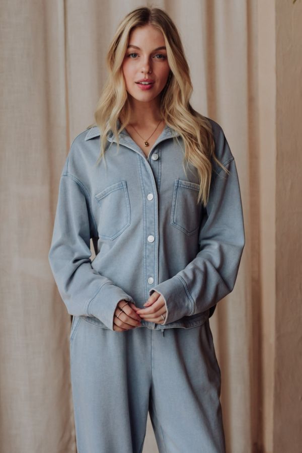 Soft Brushed Button Up Shirt Mid Hip (Multiple Options)