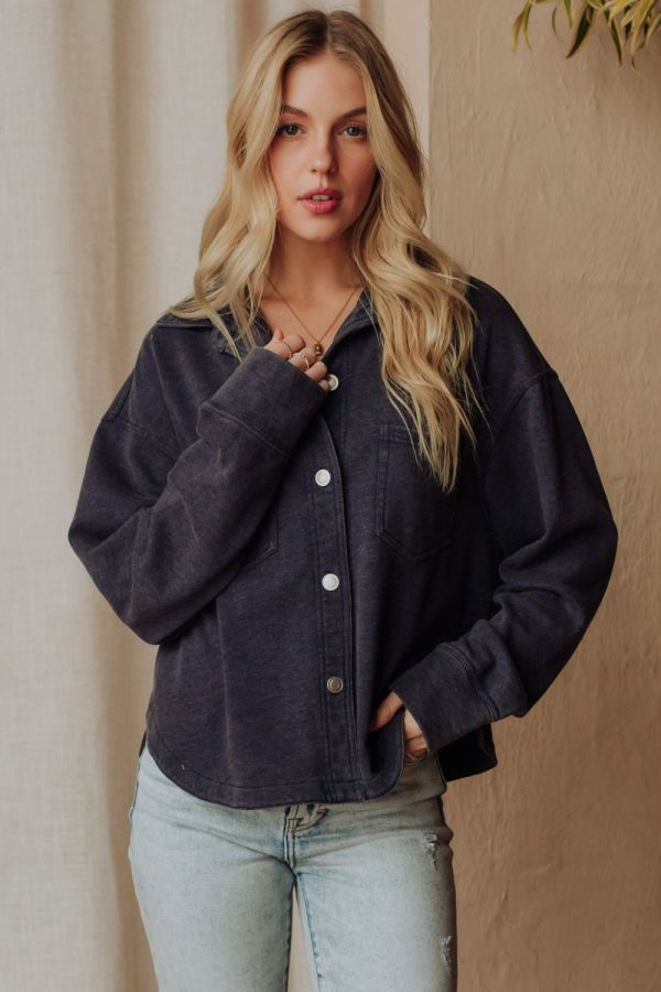 Soft Brushed Button Up Shirt Mid Hip (Multiple Options)