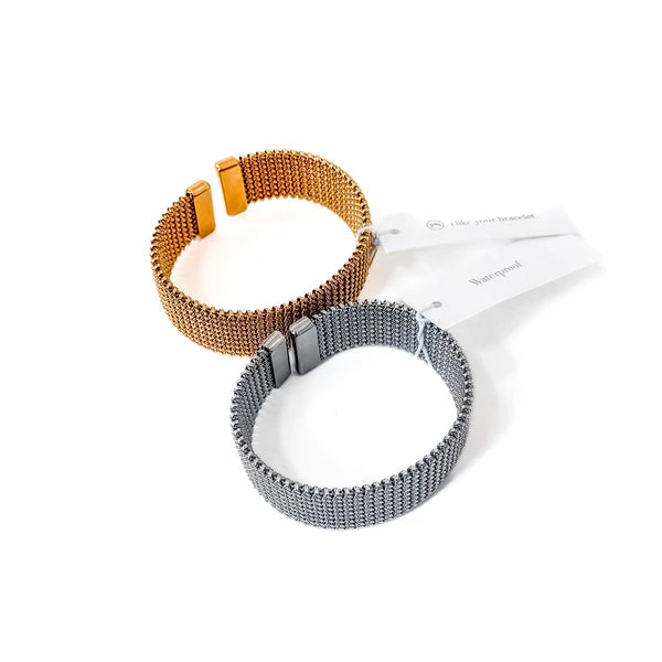 Braided Mesh Cuff Bracelet