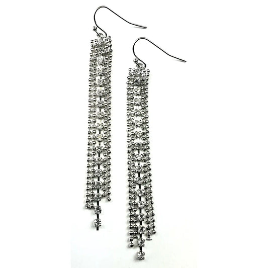 Shower with Pave Stone Fringe Earrings