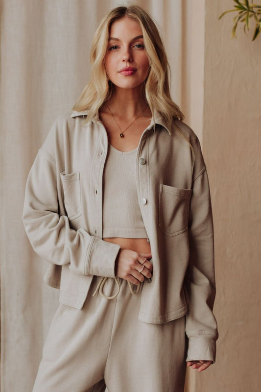 Soft Brushed Button Up Shirt Mid Hip (Multiple Options)