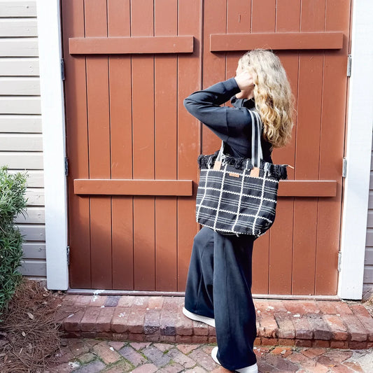 Fringe Fun Tote Bag with Zipper Detail