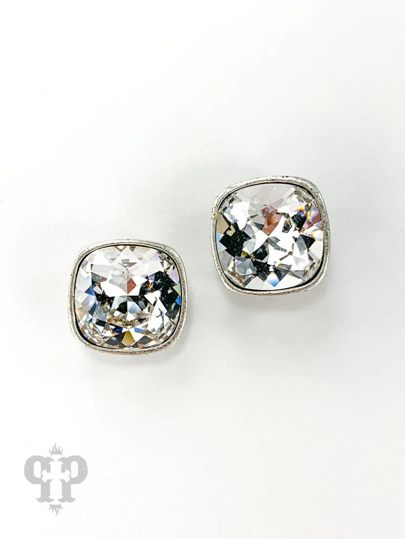 Austrian Crystal Post Bound Stud Earrings