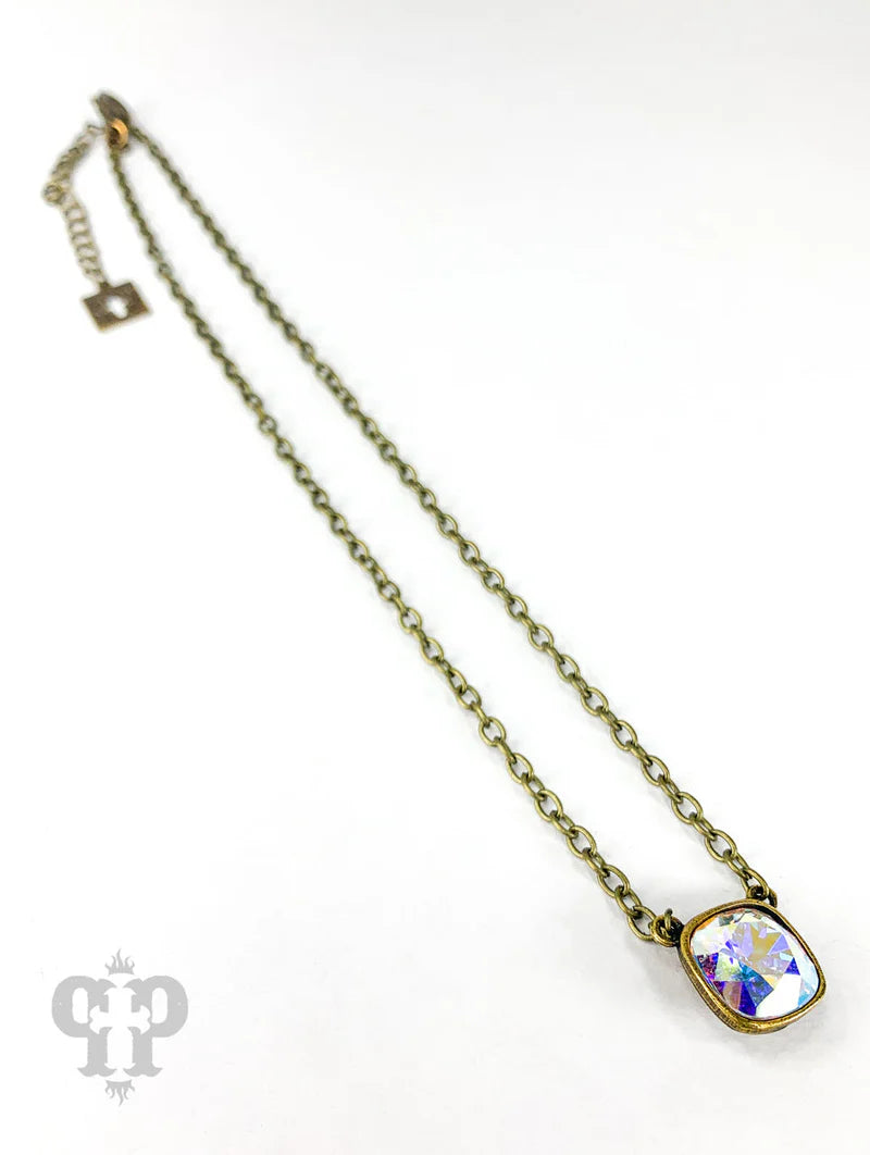 Austrian Crystal Square Chain Necklace