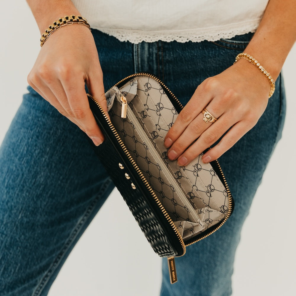 Lenni Large Zip Woven Wallet, Multiple Options