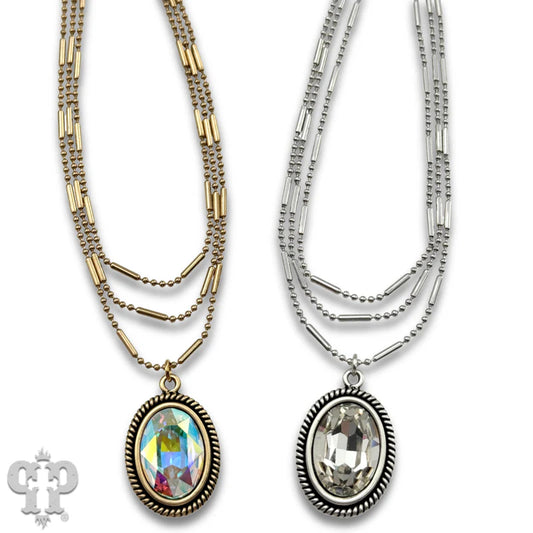 Layered Chain with Pendant Necklace from Pink Panache