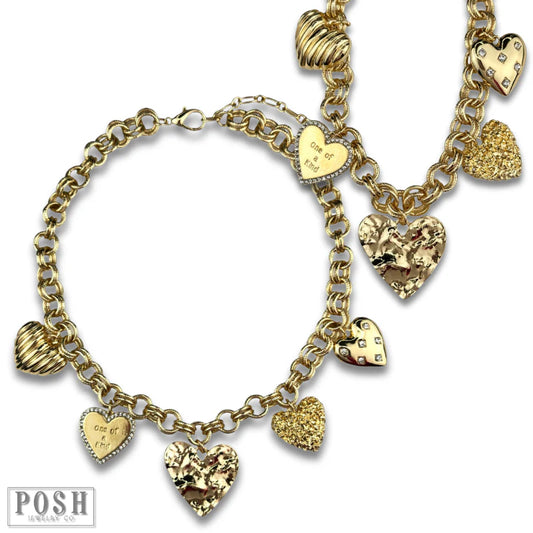 Heart Charm Statement Necklace