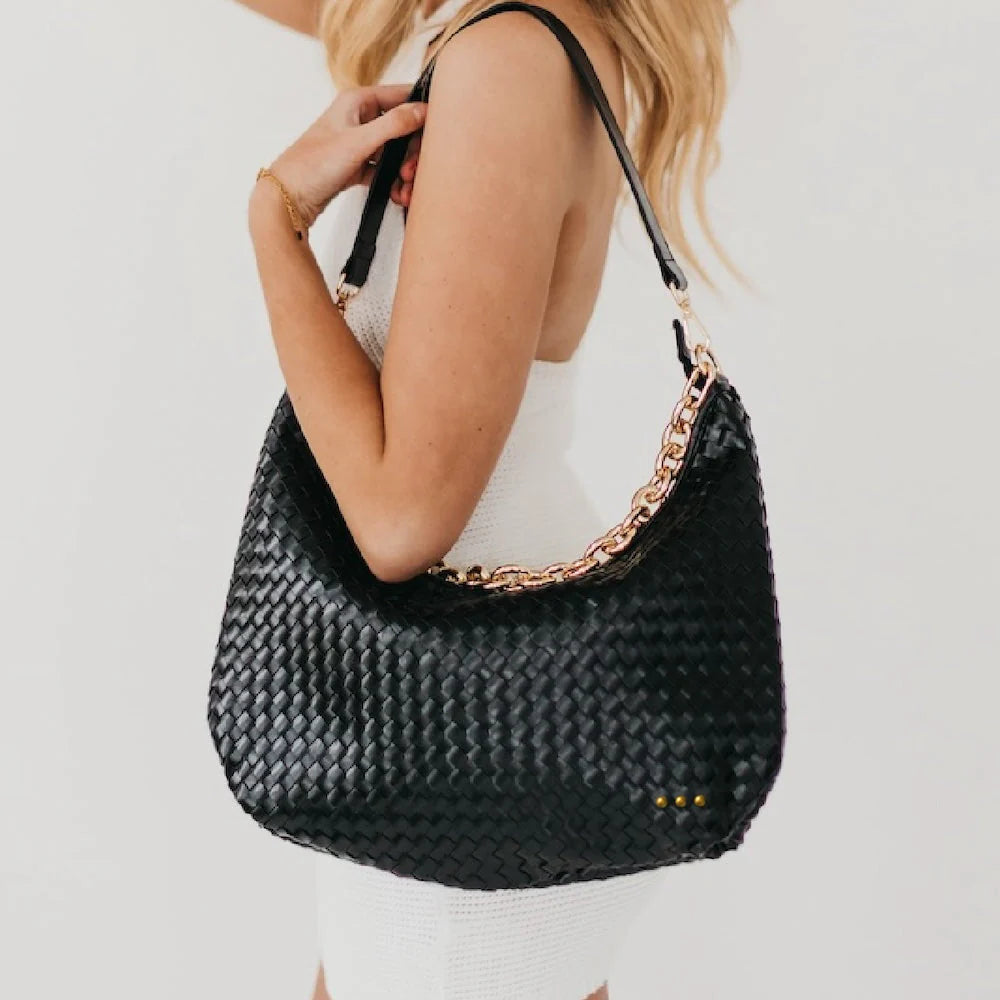 Slouchy Woven Shoulder Handbag