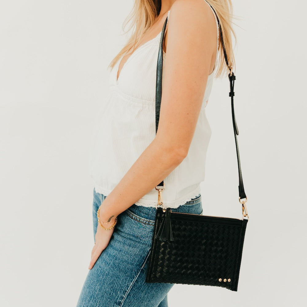 Veda Woven Crossbody and Clutch Bag, Multiple Choices